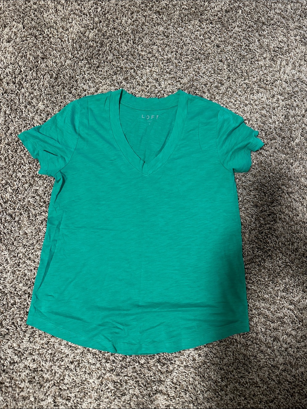 LOFT Teal Green V-Neck Short Sleeve Tee